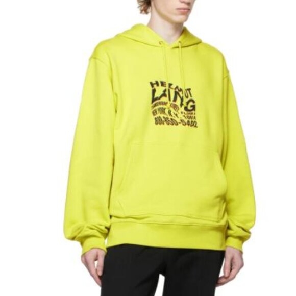 BNWT AW21 HELMUT LANG WRAP HOODIE BOLD LIME S - Picture 1 of 12